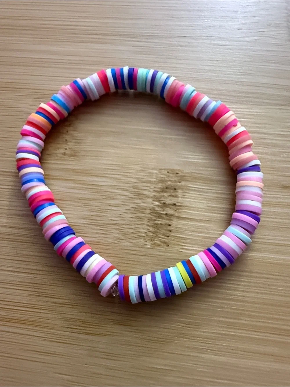 Multicolor Heishi Disk Bead Bracelet